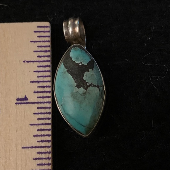 Navajo Chunky Turquoise Pendant - Picture 2 of 7